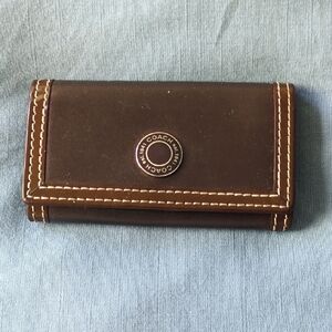 Coach Brown Leather Key & Card Holder with Embossed Logo